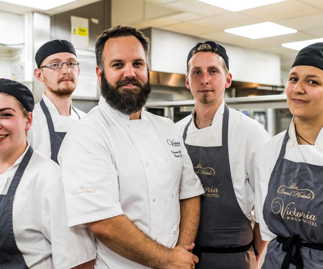 Kitchen staff at the Victoria Hotel in Sidmouth