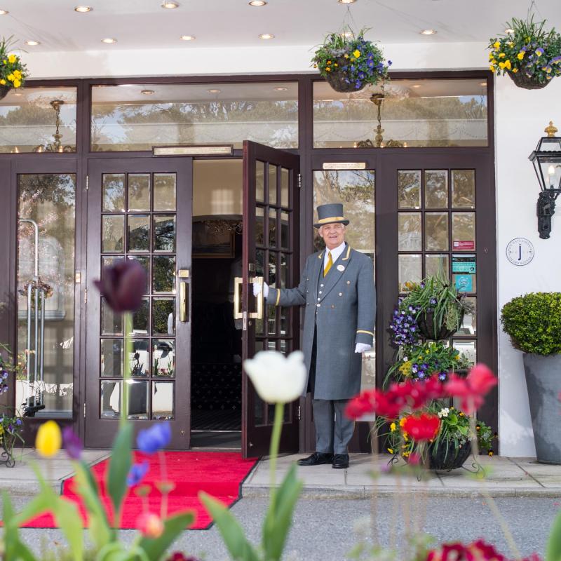 Porter outside the Carlyon Bay Hotel in Cornwall