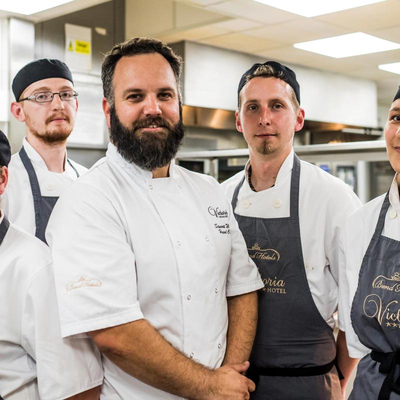 Kitchen staff at the Victoria Hotel in Sidmouth